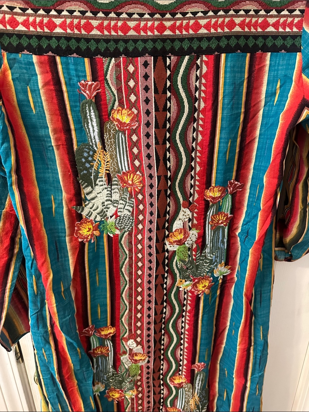NWOT Andree By Unit - Savanna Jane Western Embroidered Button Down Duster - Picture 7 of 7